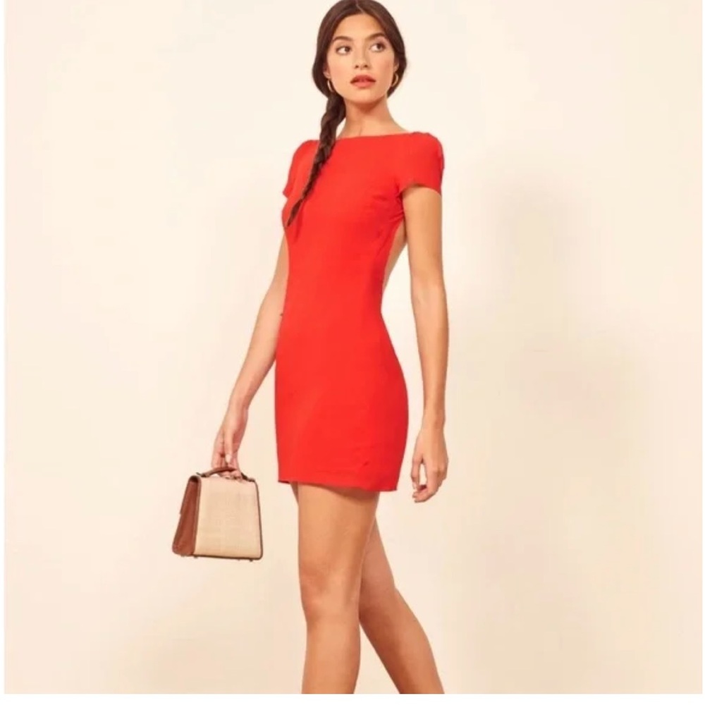 Reformation Ivette Dress, size 2 “tomato” red NWT